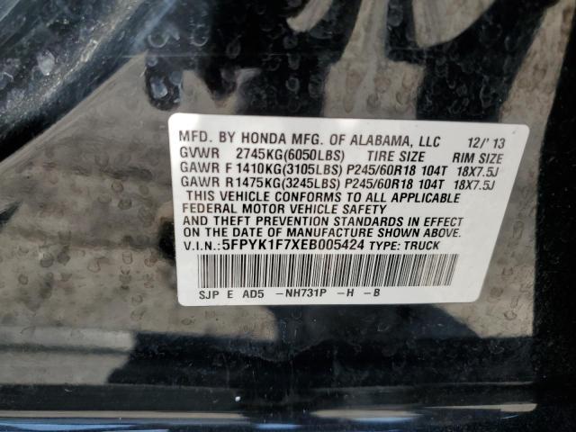5FPYK1F7XEB005424 Honda Ridgeline Sport