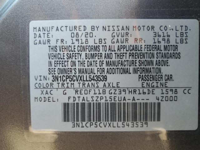 3N1CP5CVXLL543539 Nissan KICKS SV