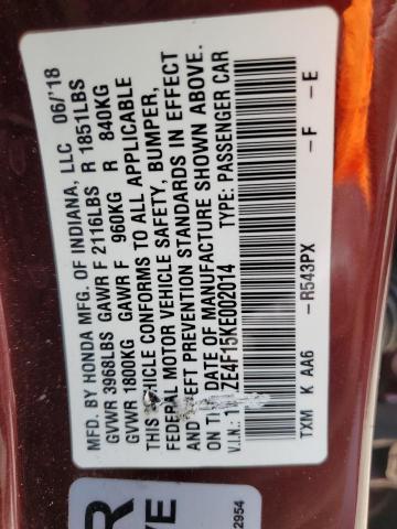 19XZE4F15KE002014 Honda Insight Lx