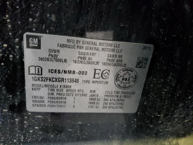 1GKS2FKCXGR113848 GMC Yukon Xl K1500 Sle