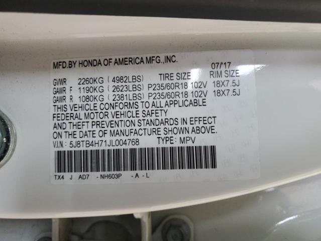 5J8TB4H71JL004768 Acura Rdx Advance