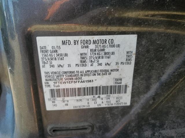 1FTEW1EF5FFA61583 Ford F150 Supercrew