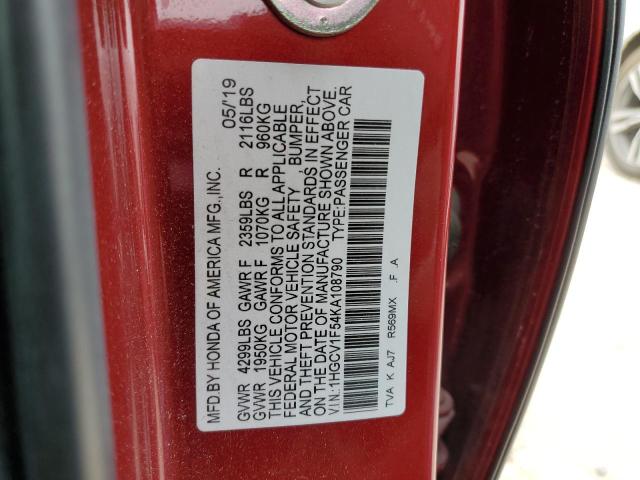 1HGCV1F54KA108790 Honda ACCORD EXL