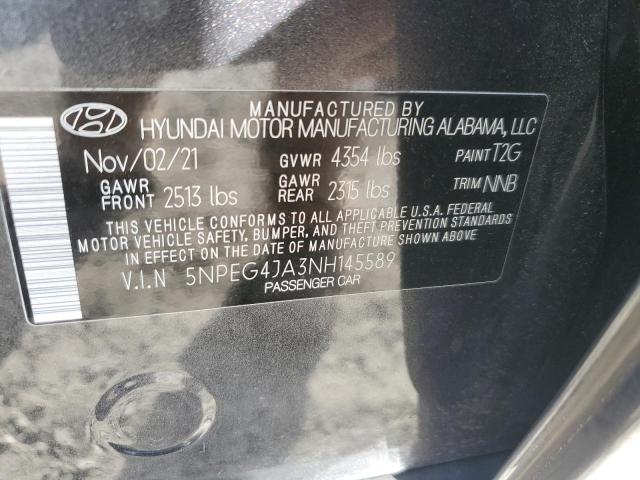5NPEG4JA3NH145589 Hyundai SONATA SE