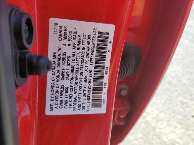 2HGFC2F80KH512870 Honda Civic Sport