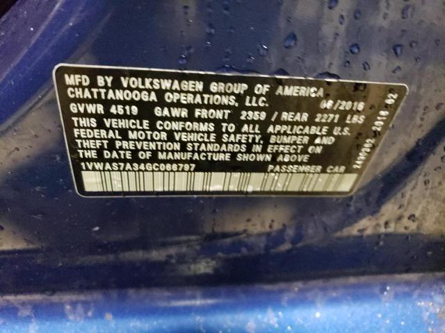 1VWAS7A34GC066797 Volkswagen PASSAT S