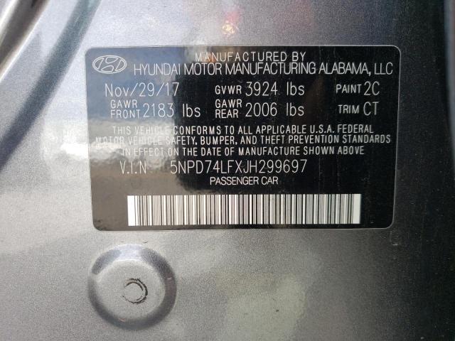 5NPD74LFXJH299697 Hyundai ELANTRA SE