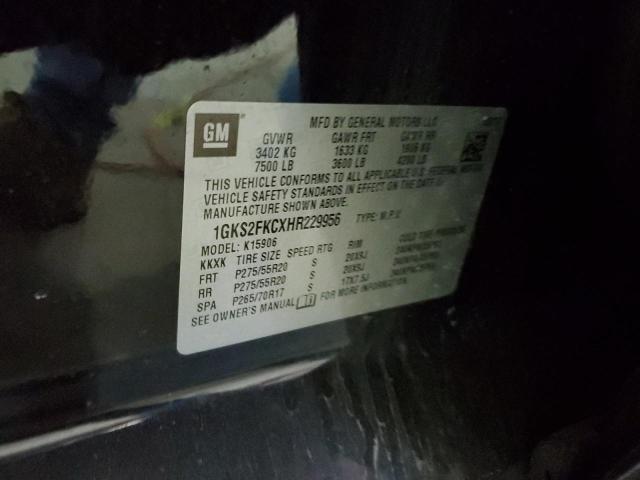 1GKS2FKCXHR229956 GMC Yukon Xl K1500 Sle