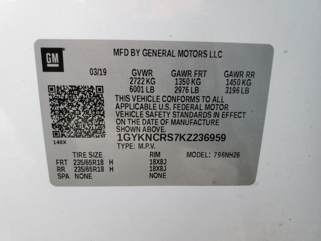 1GYKNCRS7KZ236959 Cadillac XT5 LUXURY