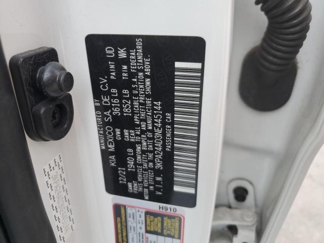 3KPA24AD3NE445144 KIA RIO LX