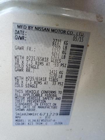 5N1AR2MM1FC671229 Nissan Pathfinder S