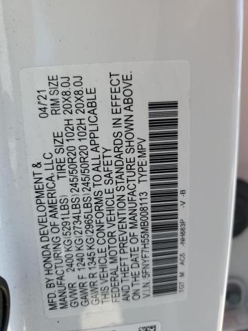 5FNYF7H55MB008113 Honda Passport Exl