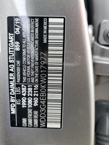 WDD3G4EB0KW017977 Mercedes-Benz A 220