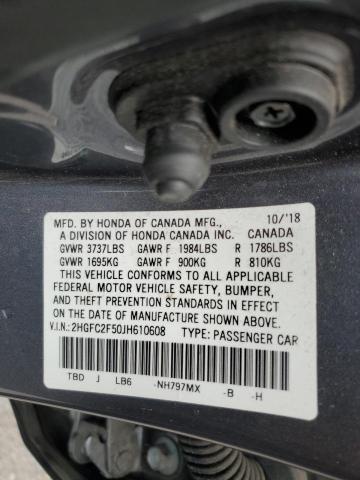 2HGFC2F50JH610608 Honda Civic Lx