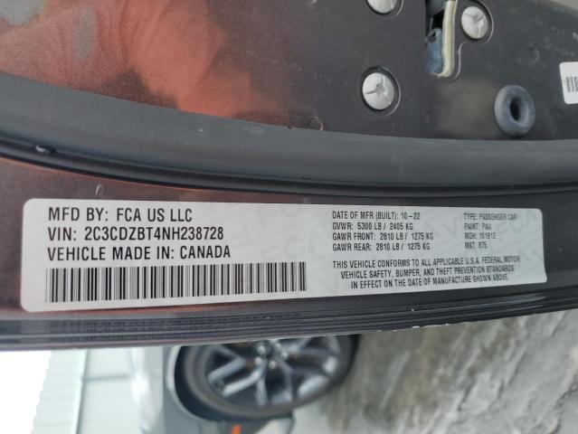 2C3CDZBT4NH238728 Dodge Challenger R/t