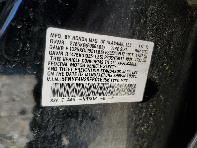 5FNYF4H20EB015296 Honda PILOT LX