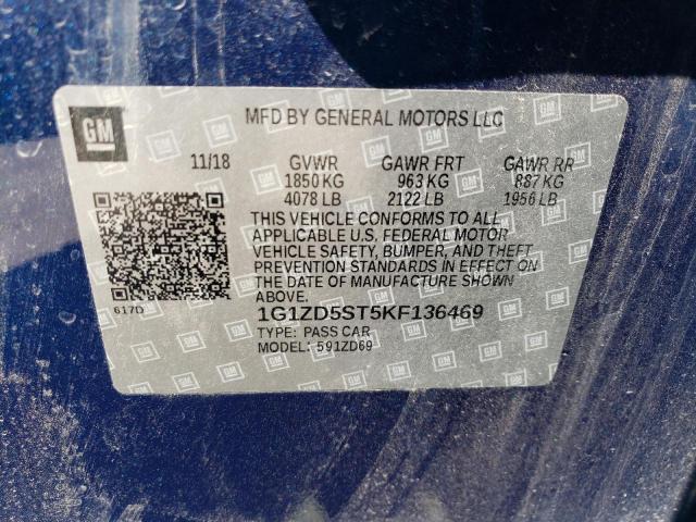 1G1ZD5ST5KF136469 Chevrolet MALIBU LT