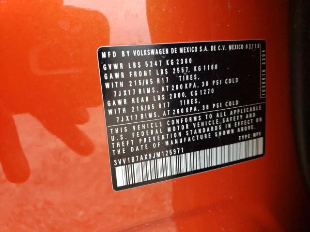 3VV1B7AX9JM125971 Volkswagen TIGUAN S