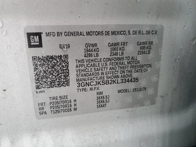 3GNCJKSB2KL334435 Chevrolet TRAX LS