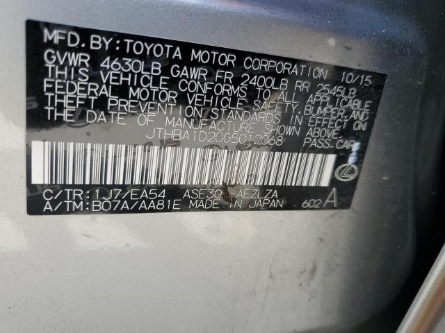 JTHBA1D20G5012068 Lexus IS 200T
