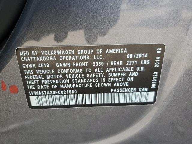 1VWAS7A33FC021980 Volkswagen PASSAT S