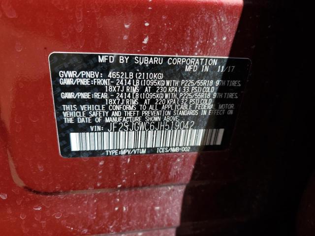 JF2SJGWC6JH519042 Subaru Forester 2.0xt Touring