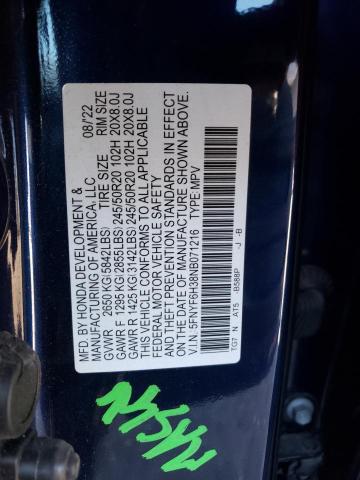 5FNYF6H38NB071216 Honda Pilot Sport