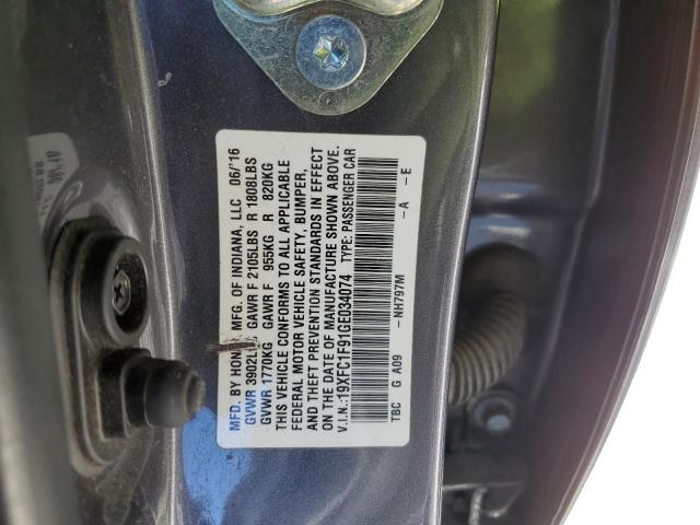 19XFC1F91GE034074 Honda Civic Touring