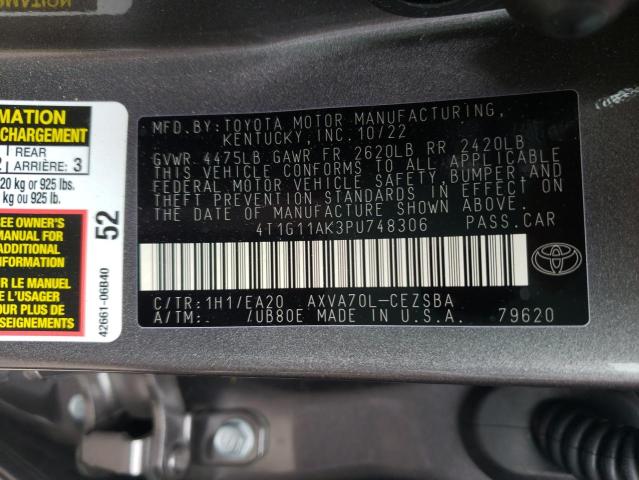 4T1G11AK3PU748306 Toyota Camry Se Night Shade