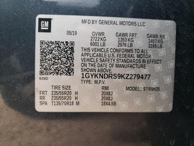 1GYKNDRS9KZ279477 Cadillac XT5 LUXURY
