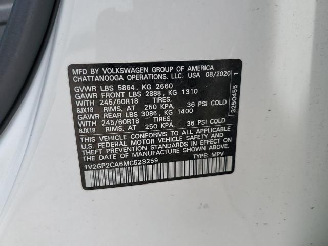 1V2GP2CA6MC523259 Volkswagen Atlas S