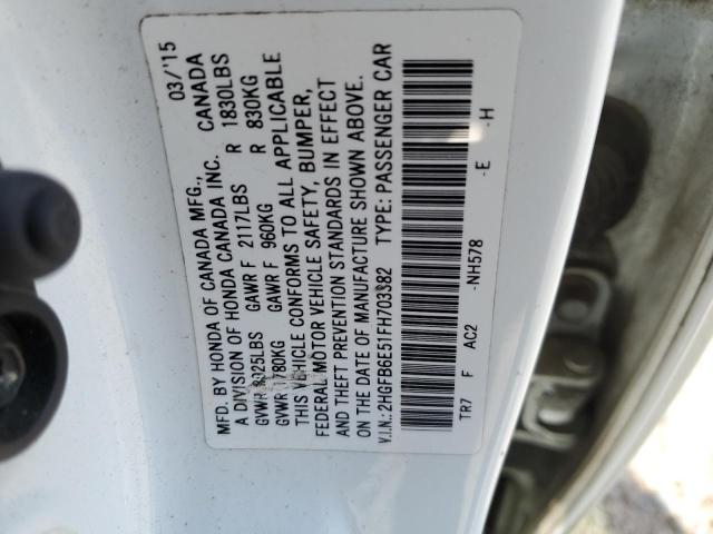 2HGFB6E51FH703382 Honda CIVIC SI