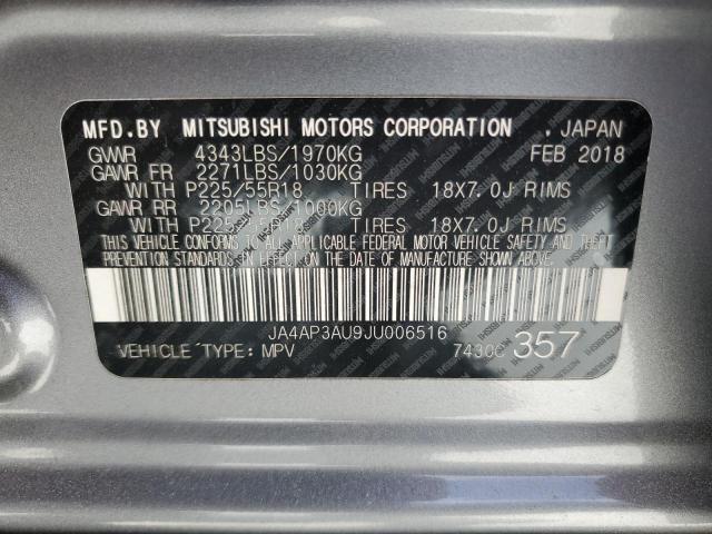 JA4AP3AU9JU006516 Mitsubishi Outlander Sport Es