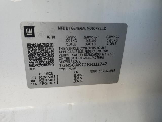 1GNSCAKC1KR111742 Chevrolet Tahoe C1500  Ls