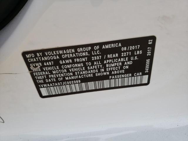 1VWAA7A37JC002389 Volkswagen PASSAT S