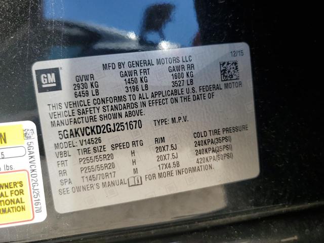5GAKVCKD2GJ251670 Buick Enclave