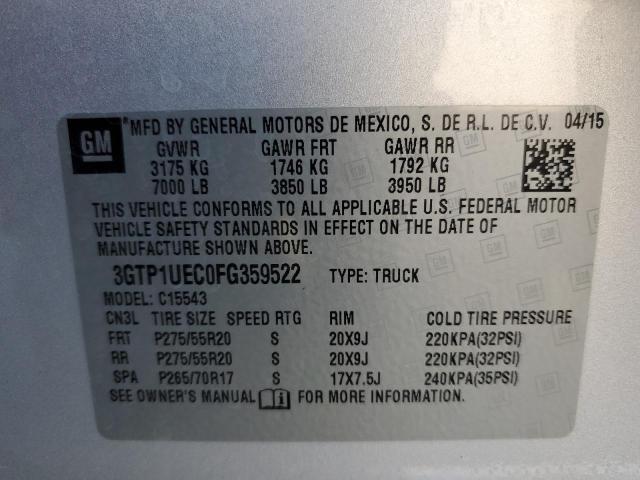 3GTP1UEC0FG359522 GMC Sierra C1500 Sle