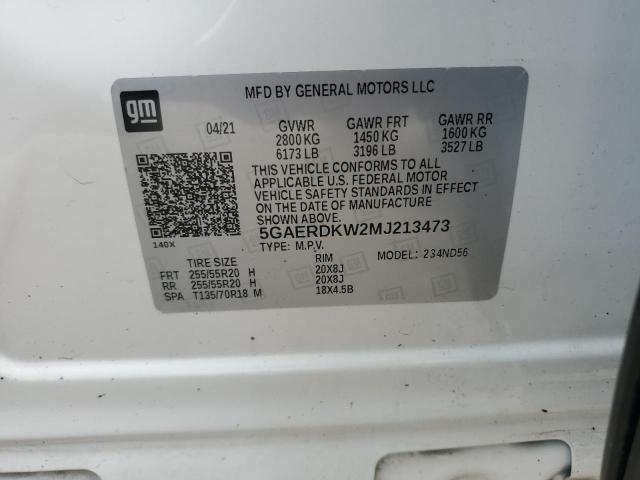 5GAERDKW2MJ213473 Buick Enclave Avenir