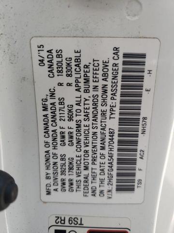 2HGFG4A54FH704487 Honda CIVIC SI