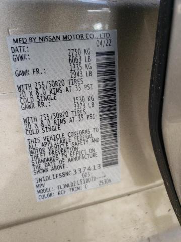 5N1DL1FS8NC337413 Infiniti QX60 LUXE