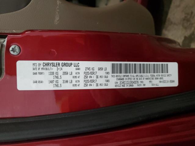 2C4RC1CG1ER345578 Chrysler Town & Country Touring L