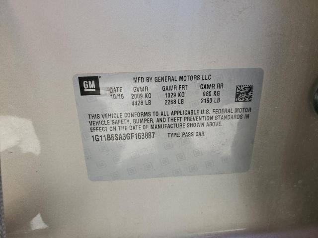 1G11B5SA3GF163887 Chevrolet Malibu Limited Ls