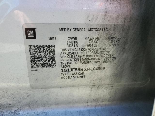 1G1JF5SB5J4104999 Chevrolet Sonic Premier