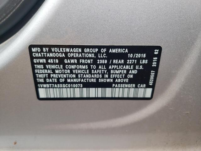 1VWBT7A3XGC010073 Volkswagen PASSAT SE