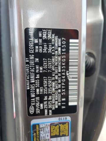 5XYPG4A35KG516507 KIA SORENTO L