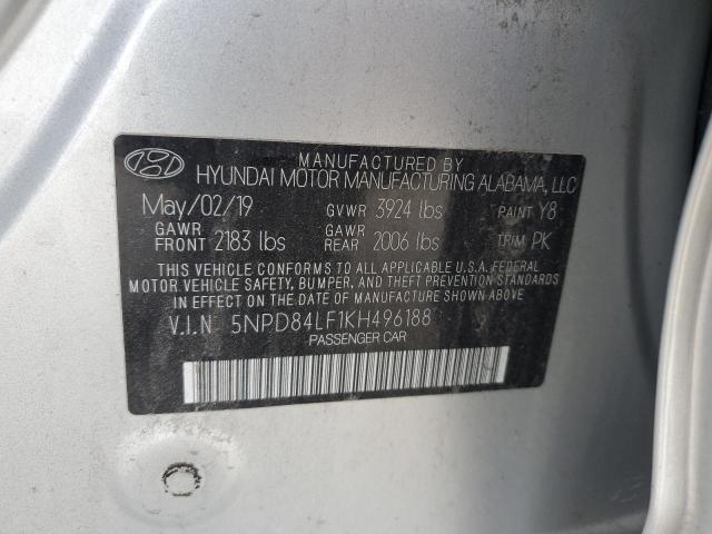 5NPD84LF1KH496188 Hyundai ELANTRA SEL