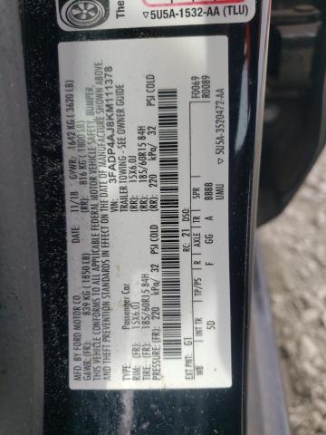 3FADP4AJ8KM111378 Ford FIESTA S