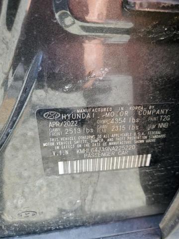 KMHL64JA9NA225220 Hyundai SONATA SEL