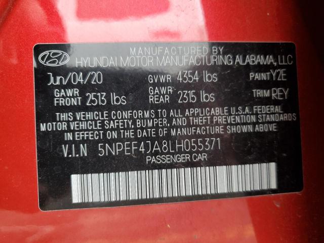 5NPEF4JA8LH055371 Hyundai SONATA SEL
