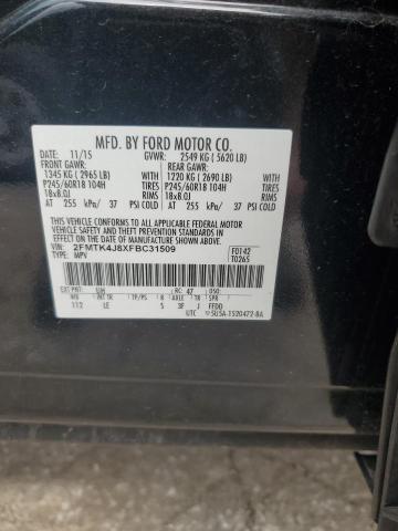 2FMTK4J8XFBC31509 Ford EDGE SEL